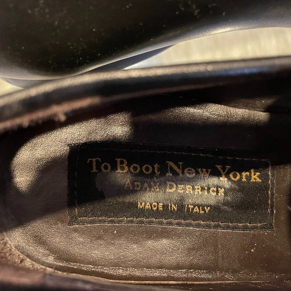 ITALIAN BLACK LEATHER SHOES FOR MEN, GOOD CONDITION, SIZE 9. - Picture 2 of 5